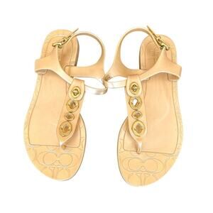 Coach Phila‎ Women’s Jelly Thong Sandals Size 6 Gold